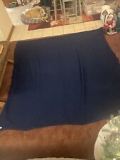 Lambswool & Nylon Full Queen Size Navy Blue Blanket 90x90Made In Portugal  Nice picture