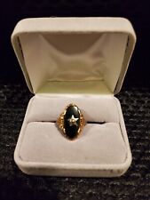 Vintage 10k Gold Masonic Ring, Order of the Eastern Star, size 7.5 Black Onyx picture
