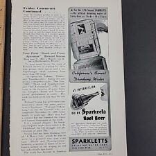 Vtg 1941 Print Ad Sparkletts Drinking Water Sparkeeta Root Beer Soda Pop picture