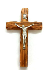 Cross Crucifix Wall Olive Wood Blessed Hand Made Jerusalem Holy Land Gift picture
