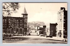 Middlebury VT-Vermont, Main Street, Advertising, Vintage c1960 Postcard picture