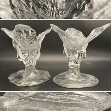 Cambridge Clear Glass Everglades 2pc Candle Holder Candlestick Set Made in USA picture