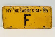 1955 New York License Plate F Single Letter Low Number ALPCA Garage Decor picture