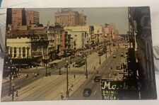 Vintage Postcard-Canal St., New Orleans, LA C1950 Trolley  unposted picture