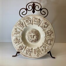 Vintage Ashtray Plate Ceramic Astrological Zodiac Sun 1975 Handmade Signed picture