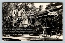 RPPC Pleasanton CA-California, Old Hearst Ranch, Palm Patio, Vintage Postcard picture