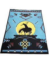 End Of Trail Vintage Western Fleece Blanket Tapestry 76x60 Native picture