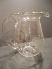 Etched Floral Crystal Clear Glass Milk Pitcher Creamer Sauce Gravy Boat Server picture