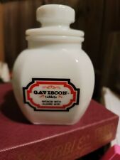 Vintage White Milk Glass Gaviscon Tablets Apothecary Bottle Jar  picture