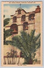 Postcard  The Bell Tower, San Gabriel Mission, California picture