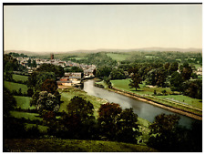 England. Totnes. Vintage photochrome by P.Z, photochrome Zurich photochromy, picture