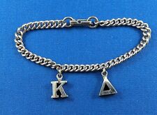 Kappa Delta Sorority vintage sterling silver bracelet Sorority letter Charms. picture