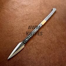 CUSTOM HANDMADE HIGH CARBON STEEL HUNTING SPEAR WITH MICARTA HANDLE & SHEATH picture