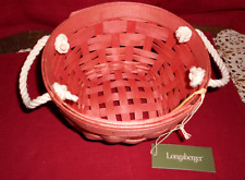 Longaberger 2023 ROUND  PINK  ROPE BASKET & PROT   NEW    USA   BUY IT NOW picture