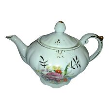 Vintage China Japan Musical Floral Flower Teapot  w/ Gold Trim Plays Tea for Two picture