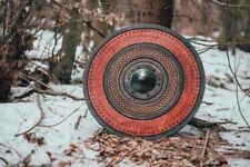 Warriors Choice Antique Solid Designer Round Wooden Working Viking Shield Gift picture