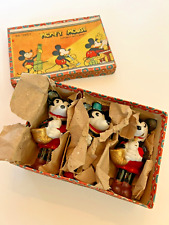 Vintage 1930s G. Borgfeldt Disney Mickey & Minnie Bisque Figurines - 3PC Box Set picture