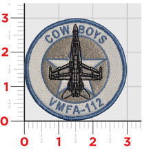 MARINE CORPS VMFA-112 COWBOYS F-18 HOOK & LOOP EMBROIDERED PATCH picture