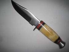 TEC 6.0-inch STAG -BEIGE HANDLE TACTICAL FIGHTING FIXED SS BLADE KNIFE picture