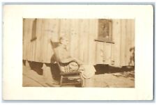1925 Old Lady In Rocking Chair Ponca City Oklahoma OK RPPC Photo Posted Postcard picture