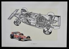 1977 Ferrari 312T2 Formula 1 D'Alessio LtdEd Art Print Cutaway Technical Drawing picture