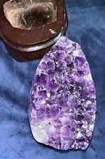 Large 4.5” Natural Amethyst Crystal Geode Cave Gemstone Healing Quartz Druzy Egg picture