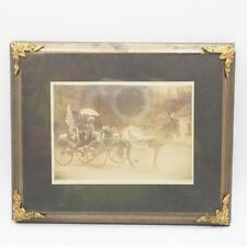 Antique Photograph Ornate Framed 4th Of July Kids on Horse Drawn Wagon picture