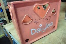 Vtg Milk Crate Dairylea Solid style 1974 Heart shape advertising rare Pink  picture