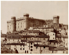 Italy, surroundings of Rome, Bracciano, views of the medieval castle vintage album picture