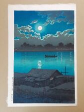 Kawase Hasui Japanese Woodblock Print “Moon at the Arakawa River (Akabane)” picture