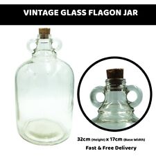 Vintage Glass Flagon Jar - Cork Lid - Large - 32cm x 17cm picture