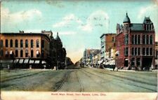 1909. NORTH MAIN ST. FROM SQUARE. LIMA, OH. POSTCARD FF6 picture