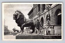 Chicago IL-Illinois, Kerneys Lions At Entrance, Antique, Vintage Postcard picture