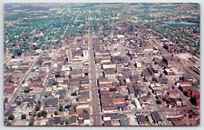 Postcard Aerial View Of Downtown Lima Ohio Unposted picture