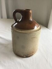 Vintage/Antique Brown and Cream Stoneware Jug 9” Tall 5-3/4” Diameter picture