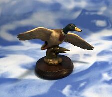 Anri Gunther Granget Flying Mallard Duck Bird Taking Flight on Wood Base RGUC picture