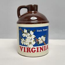Vintage Virginia State Flower Mini Crock Jug 5” picture