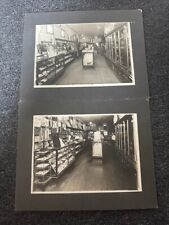 Rare Antique (2) Mounted Photo Occupational Fabric Clothing Store pair Shoes  picture