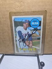 1969 topps Signed card #600 Tony Oliva Twins  picture