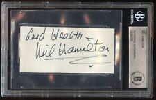 Neil Hamilton signed autograph 1.5x3 cut Commissioner Gordon on Batman BAS Slab picture