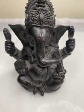 GANESHA STATUE Small Black Resin Hindu Elephant God Lord India Figurine picture