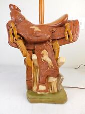 VERY NICE MCM 1970s Retro Country Western Cowboy Saddle Lamp Tuscany Studio picture