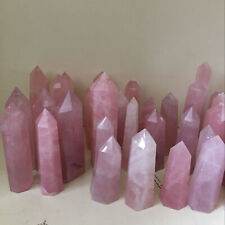 100Pcs 40-50mm Natural Pink Rose Quartz Crystal Wand Point Healing Mineral Stone picture