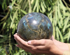 Superb Flashy 140MM Green Labradorite Crystal Stone Healing Energy Sphere Globe picture
