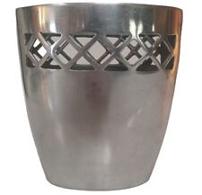 Silver Color Metal Vase Lattice Design -Oval- 6.75
