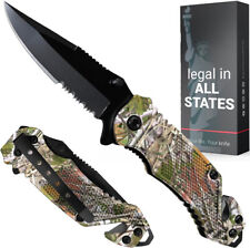 Camo Folding Knife Military Style Sharp Tactical Knives Hunting Work Indoor  picture
