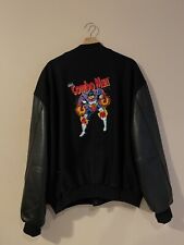 RARE COMBO MAN MARVEL EMBROIDERED COMIC EMPLOYEE CAST CREW LEATHER JACKET XL picture