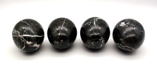 Large Marble Stone Eggs Black Gray White Marbling Set of 4 picture