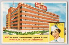 Chesterfield Cigarette Factory Postcard Factory Tours Durham NC picture
