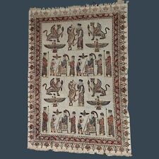 Vintage 1990s Isfahan Cotton Textile Tablecloth Zoroastrian Design picture